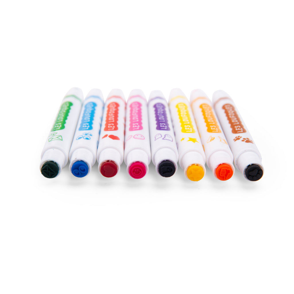 8 stamp felt pens 2in1