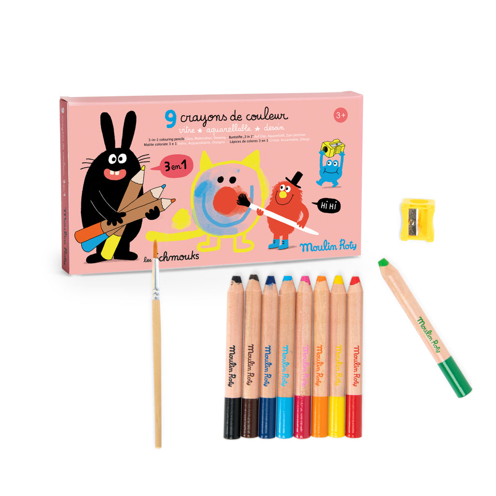 9 3in1 colouring pencils