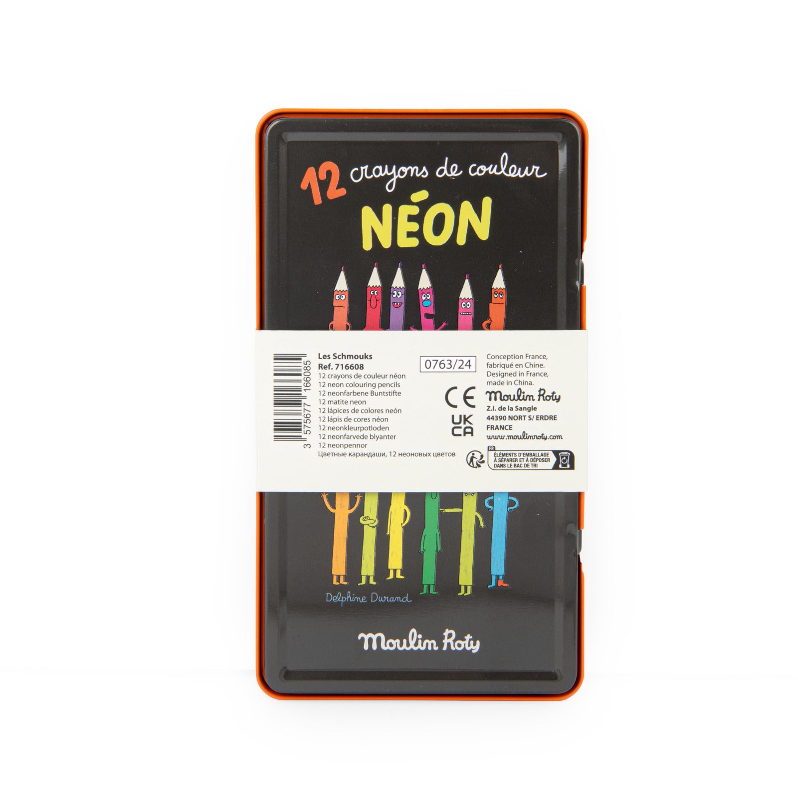 12 neon colouring pencils