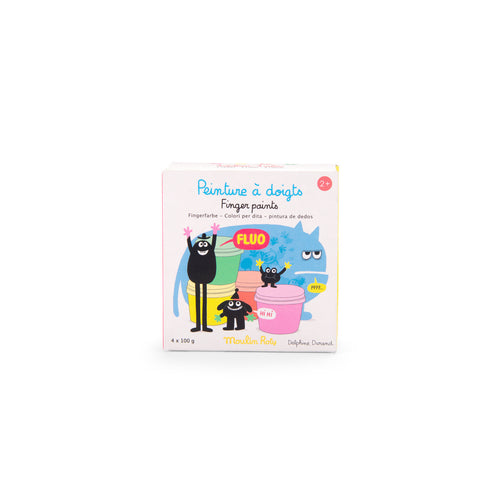 4 fluorescent finger paints