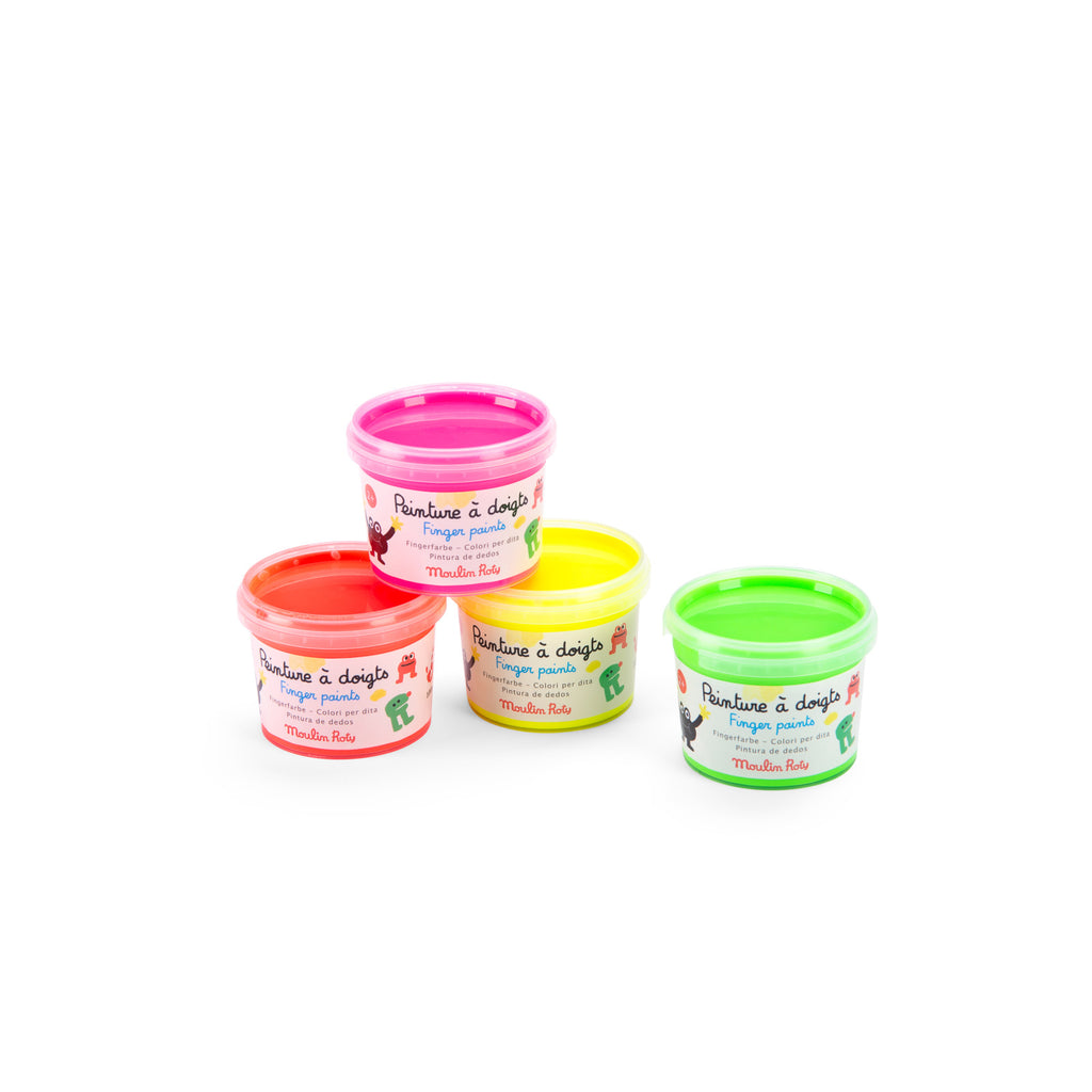 4 fluorescent finger paints